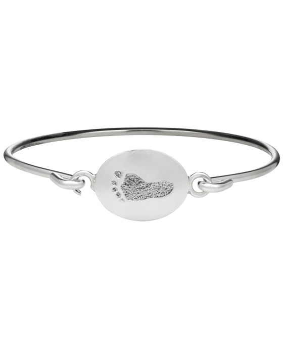 Footprint Sterling Bangle Bracelet